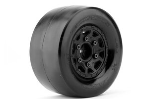 Jetko Tires JKO2902CBUSGBB3  1/10 DR Booster RR Rear Tires, Ultra Soft, Belted, Mounted on Black Claw Rims, 14mm(Arrma Senton 3S)