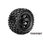 Roapex R/C ROPR3002-B0  Tracker 1/10 Monster Truck Tire Black Wheel with O Offset