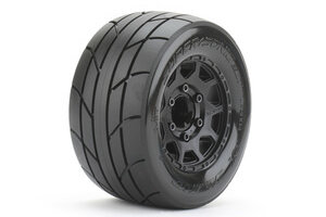 Jetko Tires J2804CBMSGNB1 1/10 MT 2.8 Super Sonic Tires Mounted on Black Claw Rims, Medium Soft, 12mm Hex, 0" Offset