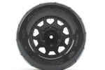 Jetko Tires J2804CBMSGNB1 1/10 MT 2.8 Super Sonic Tires Mounted on Black Claw Rims, Medium Soft, 12mm Hex, 0" Offset