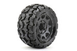 Jetko Tires KO2701CBMSGNB3  1/10 ST 2.8 Tomahawk Tires Mounted on Black Claw Rims, Medium Soft, 14mm Hex for Arrma