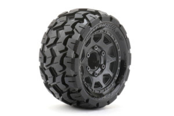 Jetko Tires KO2701CBMSGNB3  1/10 ST 2.8 Tomahawk Tires Mounted on Black Claw Rims, Medium Soft, 14mm Hex for Arrma