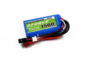 GFORCE VHB-LP-6093   GForce 5C 1500mAh 2S 6.6V LiFe RX Pack