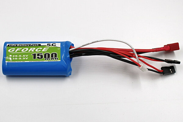 GFORCE VHB-LP-6093   GForce 5C 1500mAh 2S 6.6V LiFe RX Pack