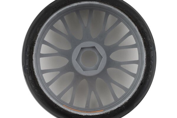 GRP GRPGTK02-S01 GRP GT - TO2 Slick Belted Pre-Mounted 1/8 Buggy Tires (Silver) (2) (S1)