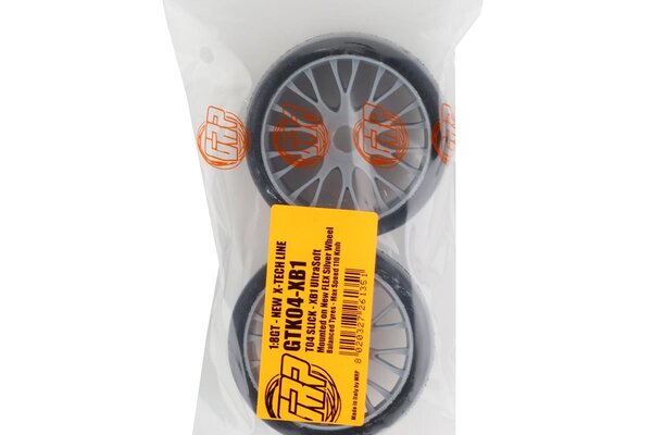 GRP GRPGTK02-S01 GRP GT - TO2 Slick Belted Pre-Mounted 1/8 Buggy Tires (Silver) (2) (S1)