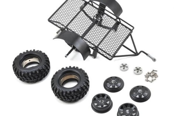 Yeah Racing YA-0405 1/10 Scale Aluminum Leaf Spring Hitch Mount Crawler Trailer
