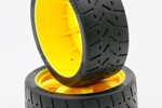 Powerhobby PHT5101-Yellow   1/8 Gripper 42/100 Belted Mounted Tires 17mm Yellow