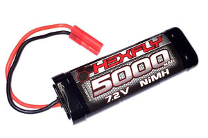HEXFLY HX-5000MH-B2   5000mAh Ni-MH Battery - 7.2V with Banana 4.0 Connector
