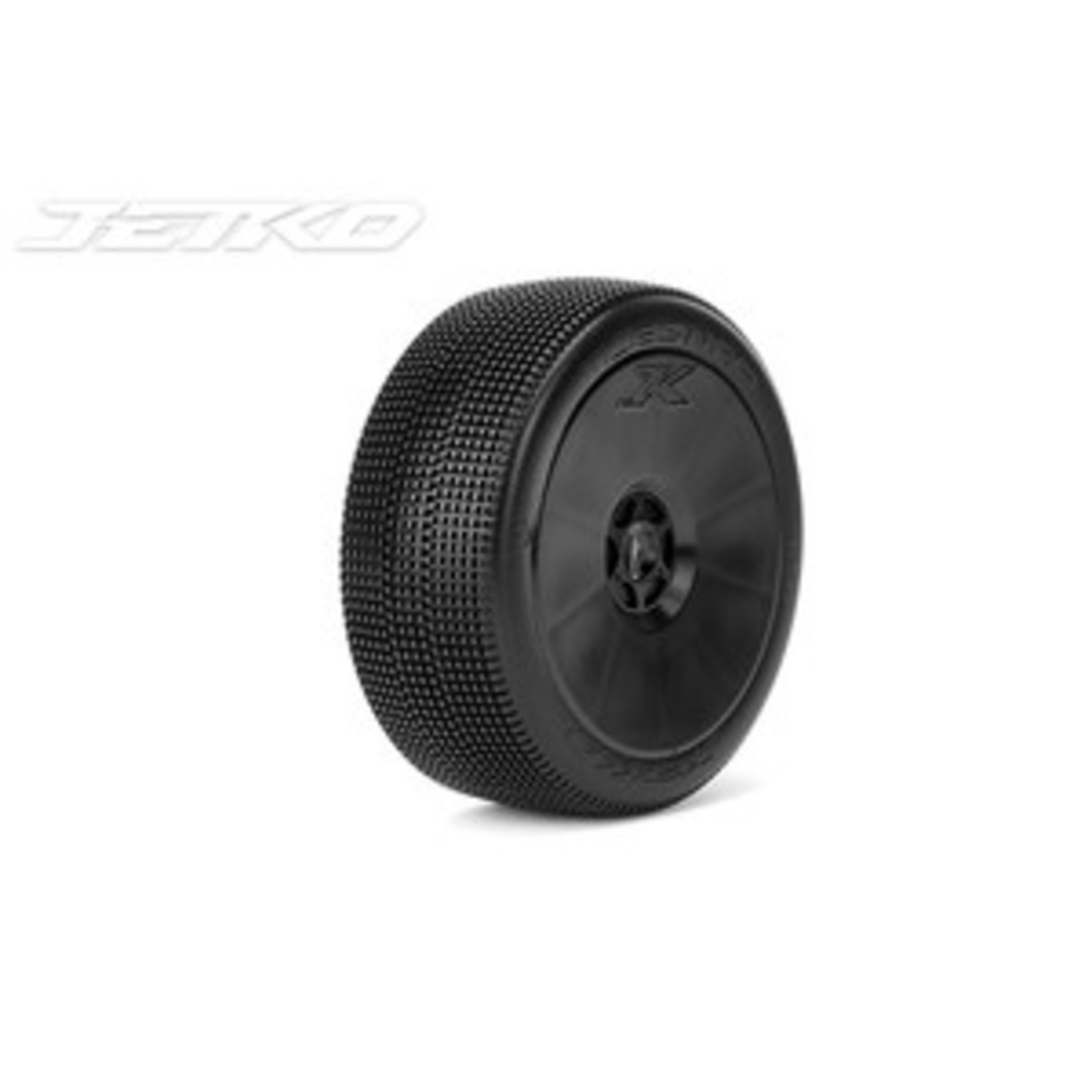Jetko Tires JKO1004DBSSG Lesnar 1/8 Buggy Tires Mounted on Black Dish Rims, Super Soft (2)