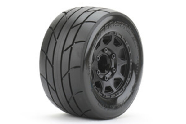 Jetko Tires JKO2804CBMSGNB3  1/10 MT 2.8 Super Sonic Tires Mounted on Black Claw Rims, Medium Soft, 14mm Hex, for Arrma