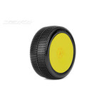 Jetko Tires JKO1001DYMSG Sting 1/8 Buggy Tires Mounted on Yellow Dish Rims, Medium Soft (2)