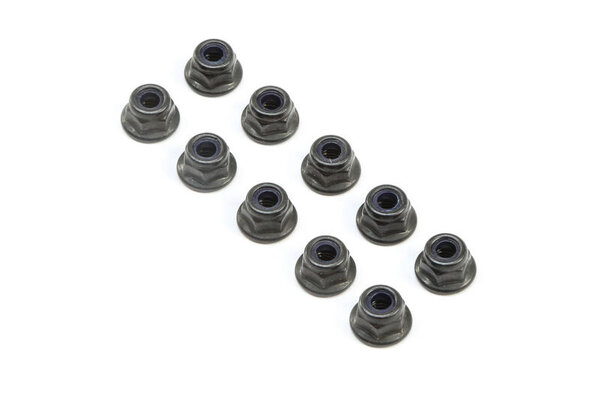 TLR (Team Losi Racing) TLR245017  M4 Flanged Lock Nuts (10)