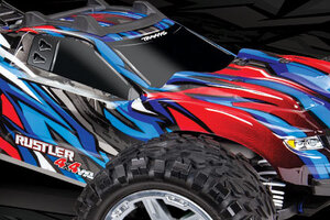 Traxxas 67076-4-BLUE Rustler® 4X4 VXL:  1/10 Scale Stadium Truck with TQi™ Traxxas Link™ Enabled 2.4GHz Radio System & Traxxas Stability Management (TSM)®