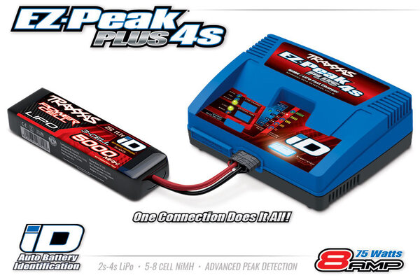 Traxxas 2981 Charger, EZ-Peak® Plus 4s, 8 amp, NiMH/LiPo with iD® Auto Battery Identification