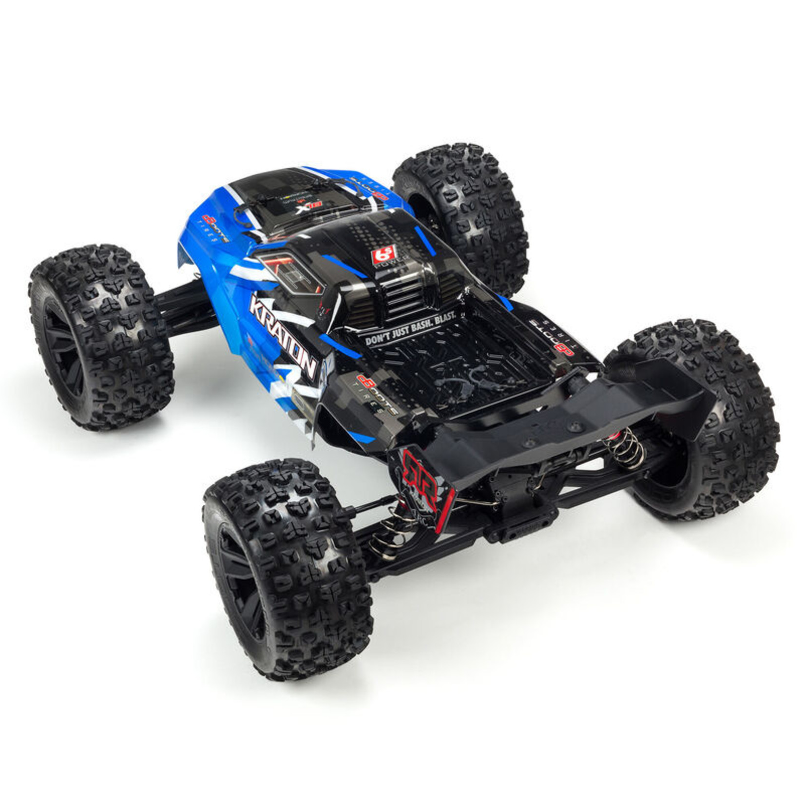 ARRMA ARA8608V5T2 1/8 KRATON 6S V5 4WD BLX Speed Monster Truck with Spektrum Firma RTR, Blue