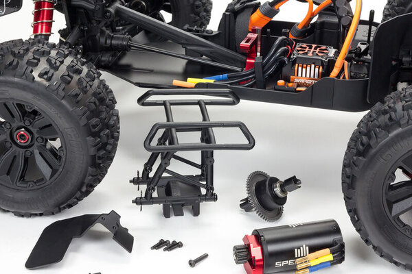 ARRMA ARA8608V5T2 1/8 KRATON 6S V5 4WD BLX Speed Monster Truck with Spektrum Firma RTR, Blue