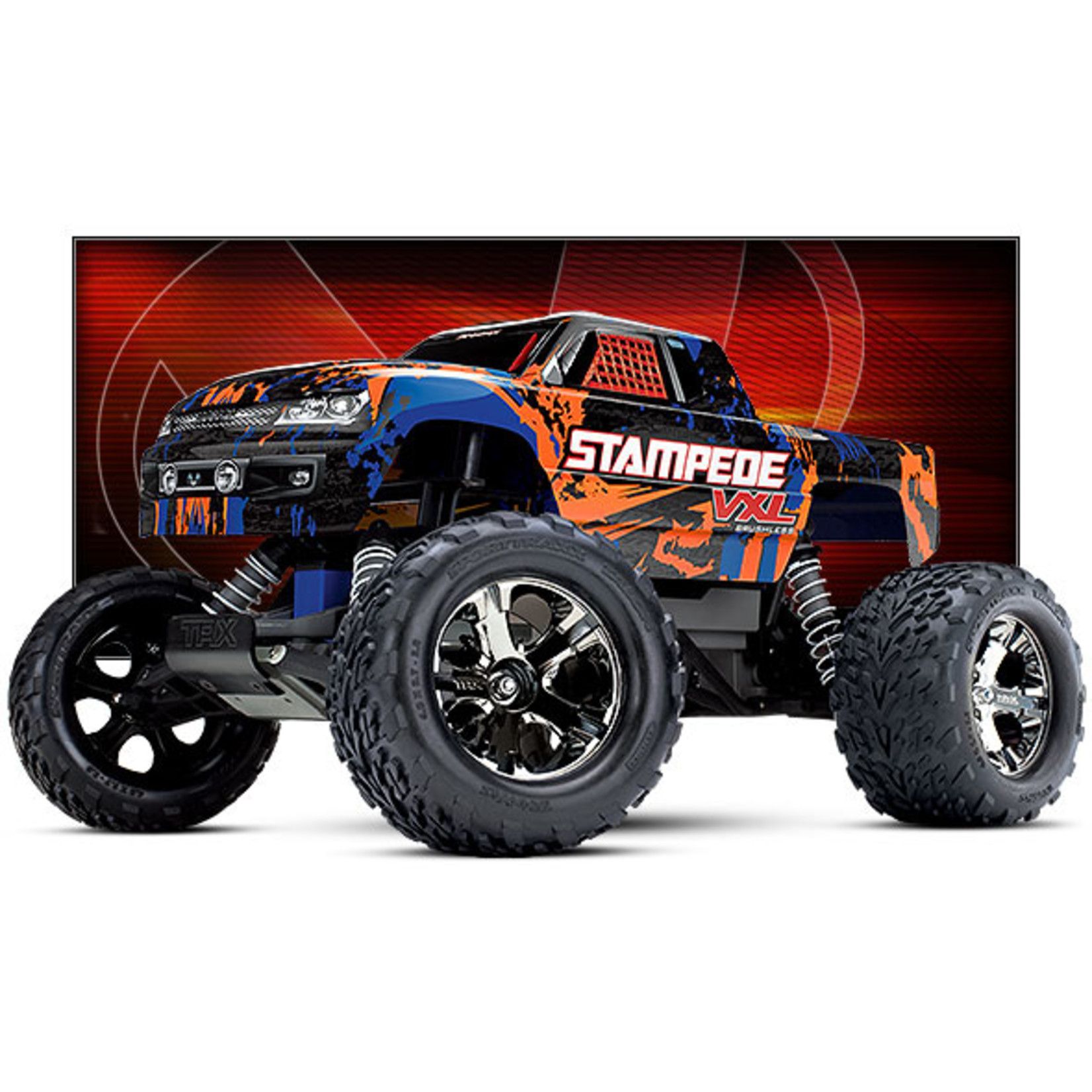 Traxxas 36076-4-ORNG Stampede® VXL:  1/10 Scale Monster Truck with TQi™ Traxxas Link™ Enabled 2.4GHz Radio System & Traxxas Stability Management (TSM)®