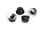 Traxxas 8447A Nuts, 5mm flanged nylon locking (aluminum, black-anodized, serrated) (4)