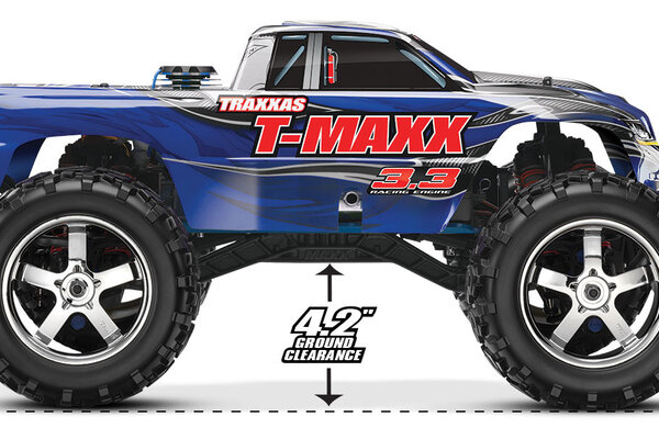 Traxxas 49077-3-BLUE T-Maxx® 3.3:  1/10 Scale Nitro-Powered 4WD Maxx® Monster Truck with TQi™ 2.4GHz Radio System, Traxxas Link™ Wireless Module, and Traxxas Stability Management (TSM)®