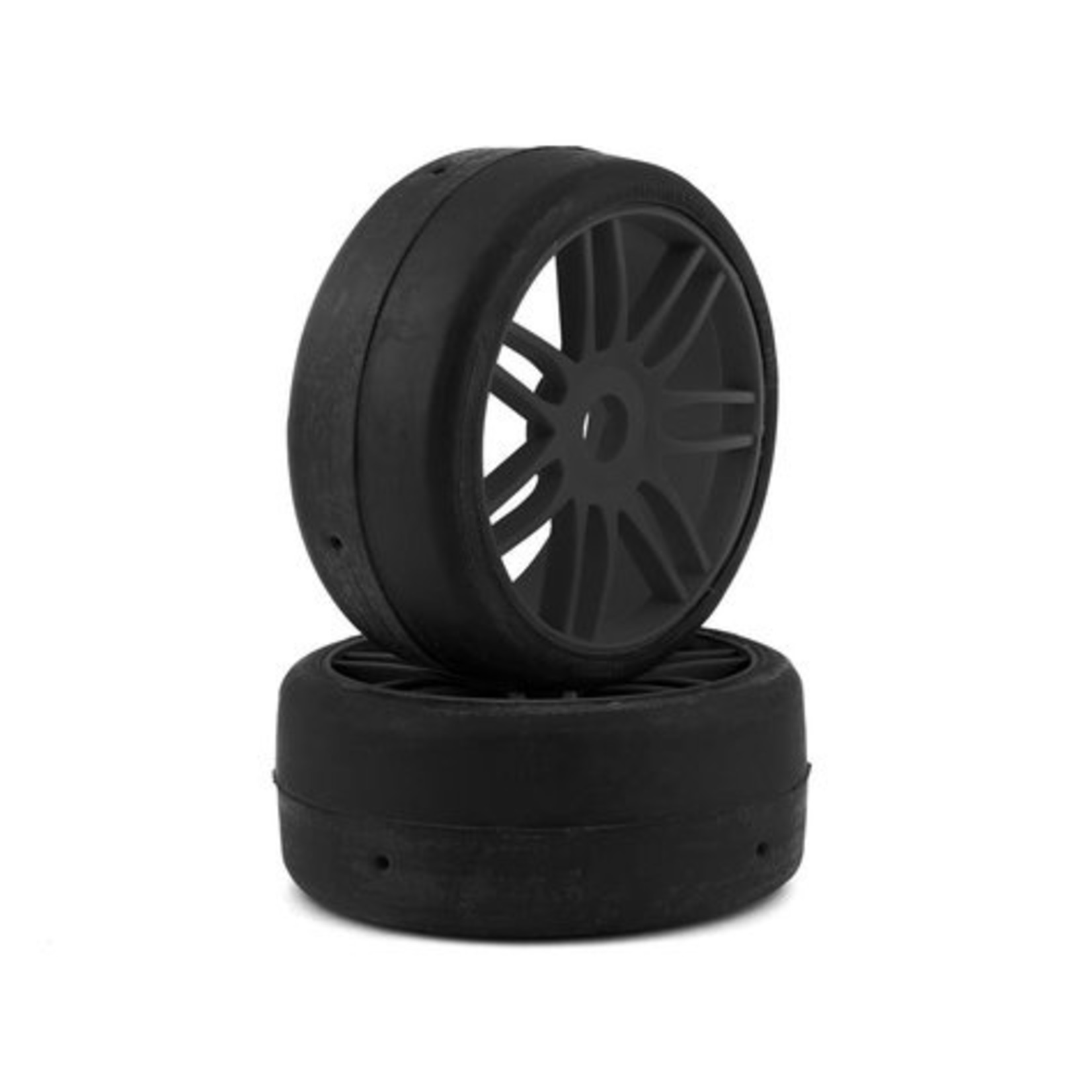 GRP GRPGTXO2-R1  Slick Belted Pre-Mounted 1/8 Buggy Tires (Black) (2) (R1)