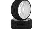 GRP GRPGTH01-R01  GTH01-R1 Revo Belted Pre-Mounted 1/8 Buggy Tires (White) (2) (R1)