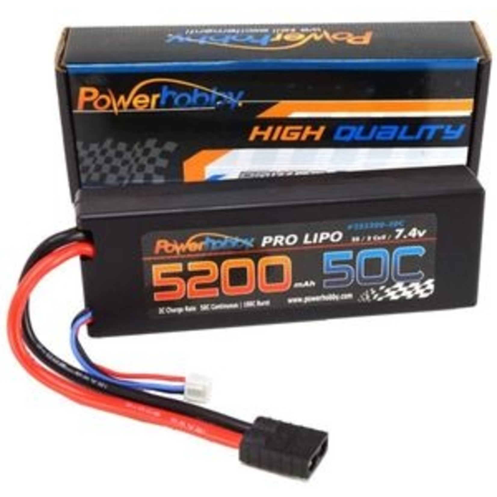 Power Hobby PHB2S520050CTRX  5200MAh 7.4V 2S 50C LiPo Battery with Hardwired Genuine