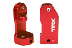Traxxas 3632X Caster blocks, 30-degree, red-anodized 6061-T6 aluminum (left & right)/ suspension screw pin (2)