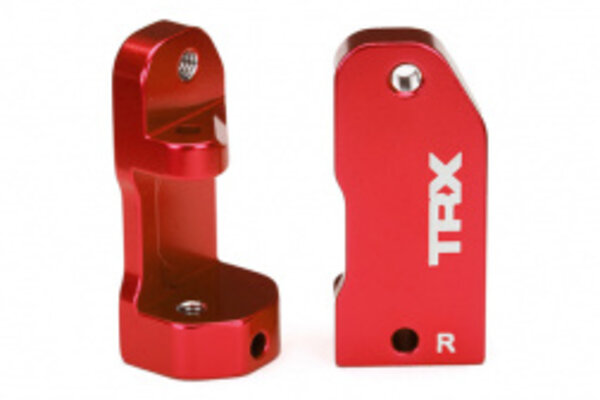 Traxxas 3632X Caster blocks, 30-degree, red-anodized 6061-T6 aluminum (left & right)/ suspension screw pin (2)