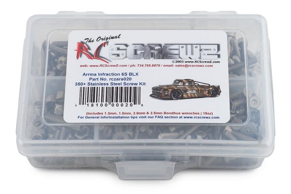 RCScrewz ARA020  RC Screwz Arrma RC Infraction 6S BLX Stainless Steel Screw Kit