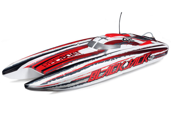 ProBoat PRB08043T2 Blackjack 42" 8S Brushless Catamaran RTR: White/Red