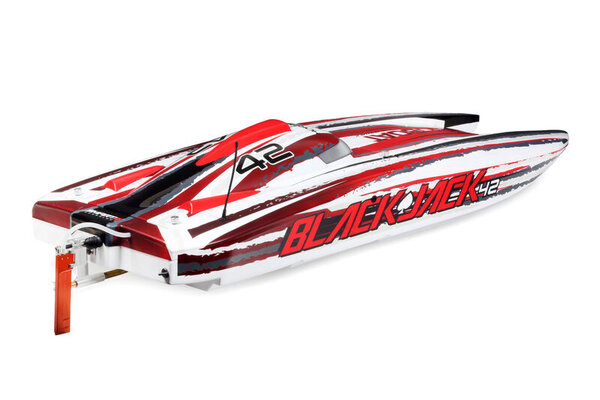 ProBoat PRB08043T2 Blackjack 42" 8S Brushless Catamaran RTR: White/Red