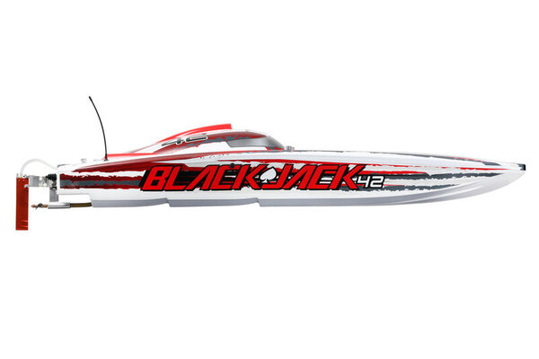 ProBoat PRB08043T2 Blackjack 42" 8S Brushless Catamaran RTR: White/Red