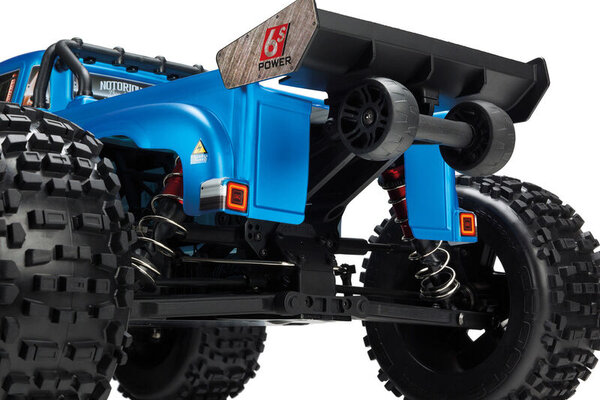 ARRMA 1/8 NOTORIOUS 6S V5 4WD BLX Stunt Truck with Spektrum Firma RTR, Matte Blue