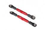 Traxxas 3644R Camber links, rear (TUBES red-anodized, 7075-T6 aluminum, stronger than titanium) (73mm) (2)/ rod ends (4)/ aluminum wrench (1) (#2579 3x15 BCS (4) required for installation)