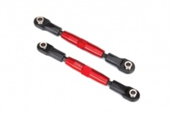 Traxxas 3644R Camber links, rear (TUBES red-anodized, 7075-T6 aluminum, stronger than titanium) (73mm) (2)/ rod ends (4)/ aluminum wrench (1) (#2579 3x15 BCS (4) required for installation)
