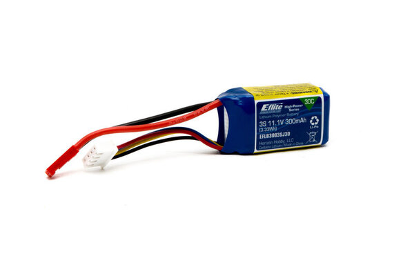 Eflite 300mAh 3S 11.1V 30C LiPo, JST