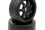 Powerhobby PHT5101 Powerhobby  1/8 Gripper 42/100 Belted Mounted Tires 17mm Black
