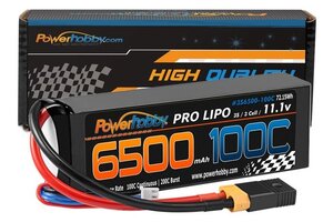Powerhobby PHB3S6500100CXT60APT  6500mAh 11.1V 3S 100C LiPO Battery Pack w/ XT60 + Traxxas ADAP