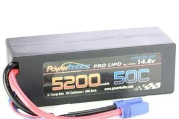 Powerhobby PHB4S520050CEC5HCS  5200mAh 14.8V 4S 50C LiPo Battery with Hardwired EC5