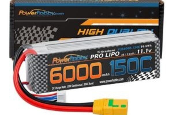Powerhobby PHB3S6000150CXT90EX  3S 11.1V 6000MAH 150C-300C w/ XT90 Extreme
