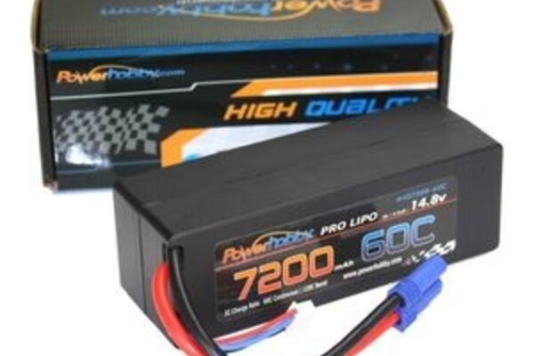 Powerhobby PHB4S720060CEC5HCS  4S 14.8V 7200MAH 60C Hard Case Lipo Battery, w/ EC5 Connector