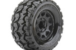 Jetko Tires 2801CBMSGNB3  1/10 MT 2.8 Tomahawk Tires Mounted on Black Claw Rims, Medium Soft, 14mm Hex, for Arrma