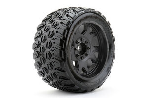 Jetko Tires JKO5802CBMSGBB2 1/5 XMT King Cobra Tires Mounted on Black Claw Rims, Medium Soft, Belted, 24mm for Arrma