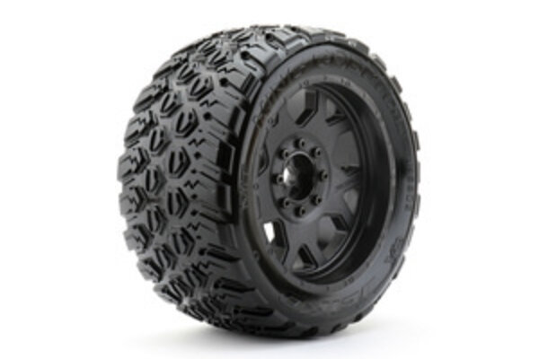 Jetko Tires JKO5802CBMSGBB2 1/5 XMT King Cobra Tires Mounted on Black Claw Rims, Medium Soft, Belted, 24mm for Arrma