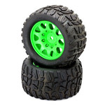 Power Hobby PHBPHT3271ARRMAGREEN  Raptor XL Belted Tires Viper Wheels Arrma Kraton Outcast 8S