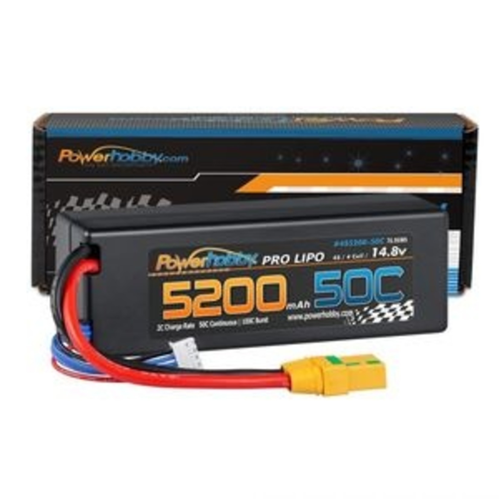 Power Hobby PHB4S520050CLCGXT90  4S 14.8v 5200mAh 50C LiPo Battery w/ XT90 Plug Hard Case