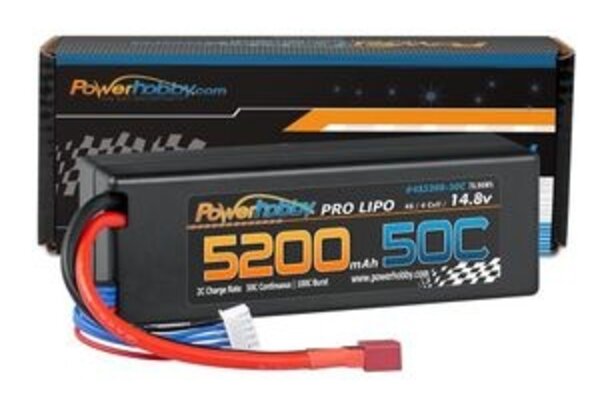 Powerhobby PHB4S520050CLCGDNS  4S 14.8v 5200mAh 50C LiPo Battery w/ Deans Plug Hard