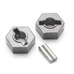 Traxxas 4954R )   Hex wheel hubs, steel (2)/ axle pins (2.5x12mm) (2)