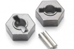 Traxxas 4954R )   Hex wheel hubs, steel (2)/ axle pins (2.5x12mm) (2)